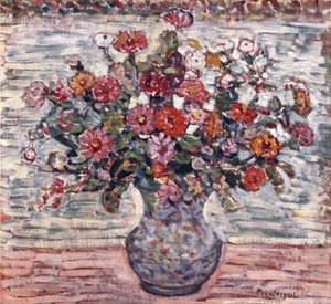 الزهور في زهرية (Zinnias)
